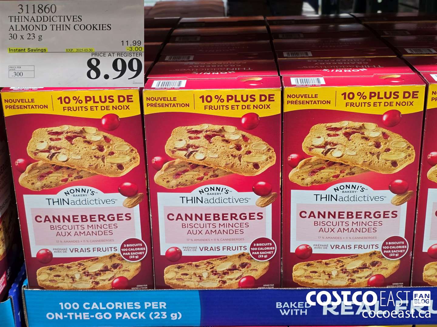 311860 THINADDICTIVES ALMOND THIN COOKIES 30 X 23 G ($3.00 INSTANT SAVINGS EXPIRES ON 2025-03-30) $8.99