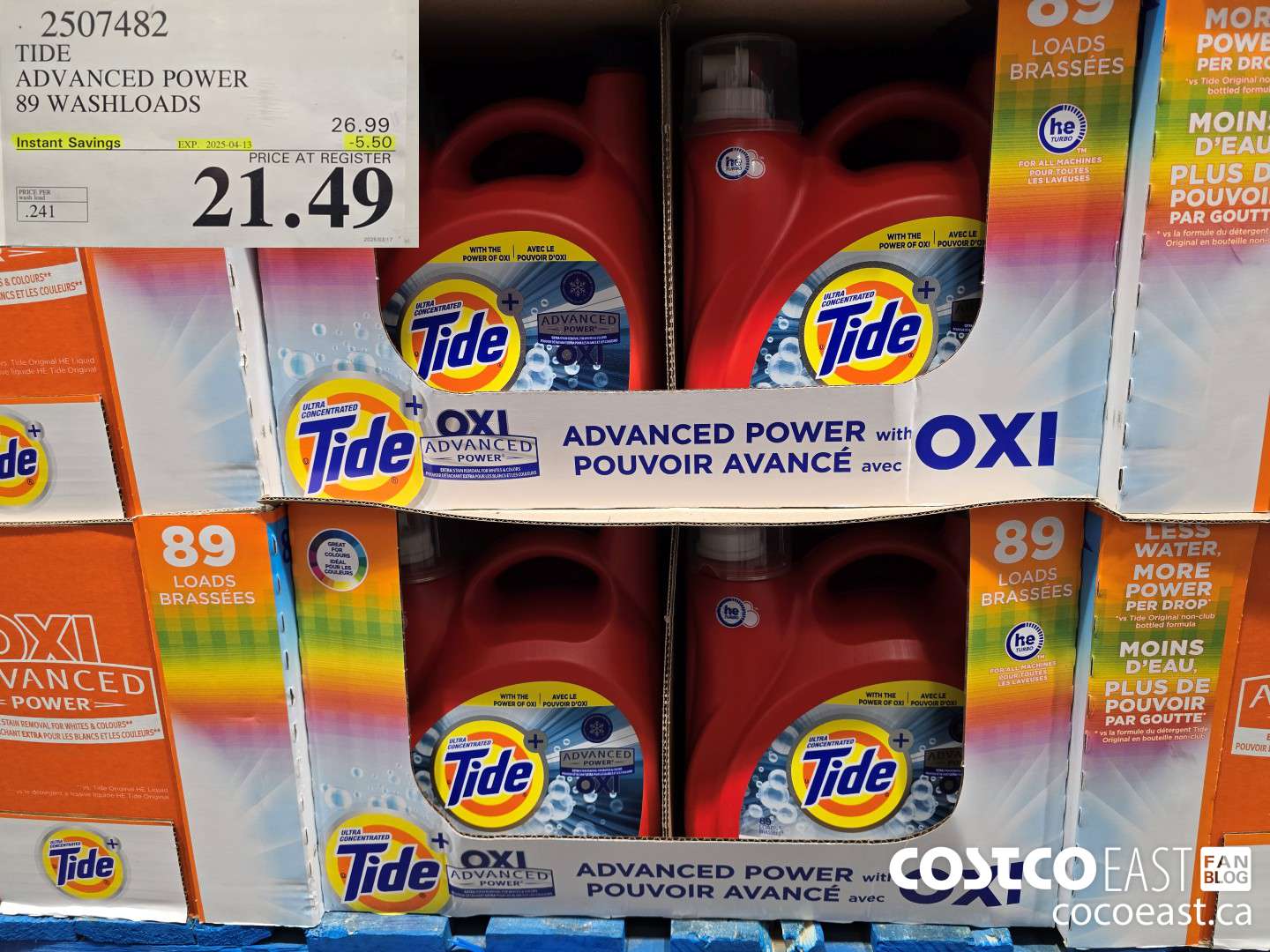 2507482 TIDE ADVANCED POWER 89 WASHLOADS ($5.50 INSTANT SAVINGS EXPIRES ON 2025-04-13) $21.49