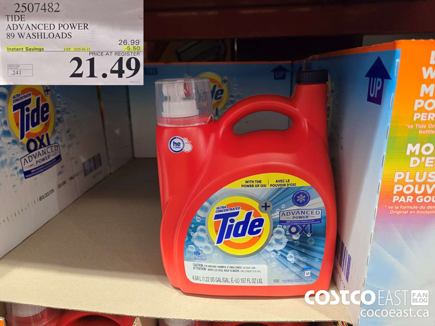 2507482 TIDE ADVANCED POWER 89 WASHLOADS ($5.50 INSTANT SAVINGS EXPIRES ON 2025-04-13) $21.49