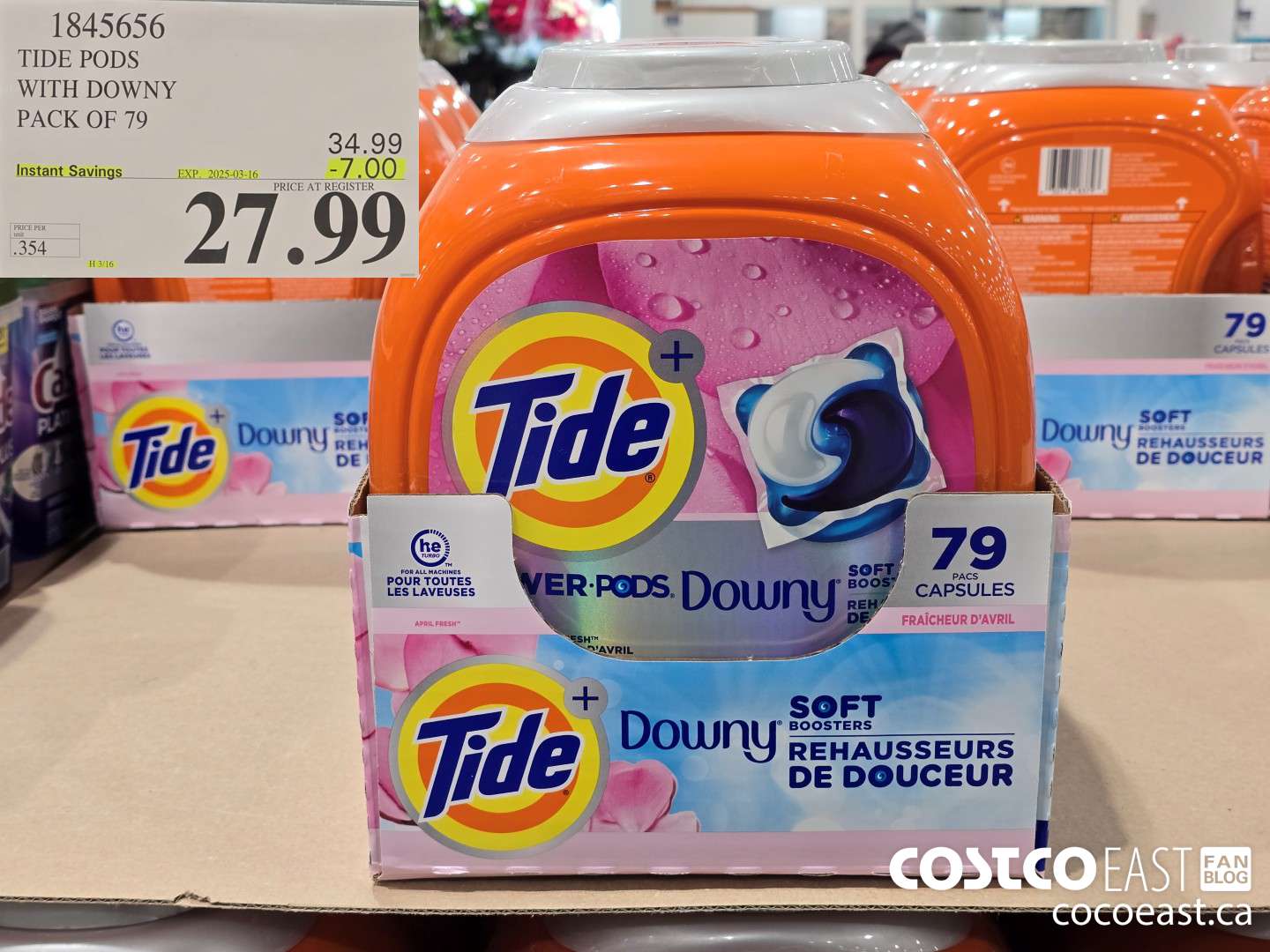 1845656 TIDE PODS WITH DOWNY PACK OF 79 ($7.00 INSTANT SAVINGS EXPIRES ON 2025-03-16) $27.99