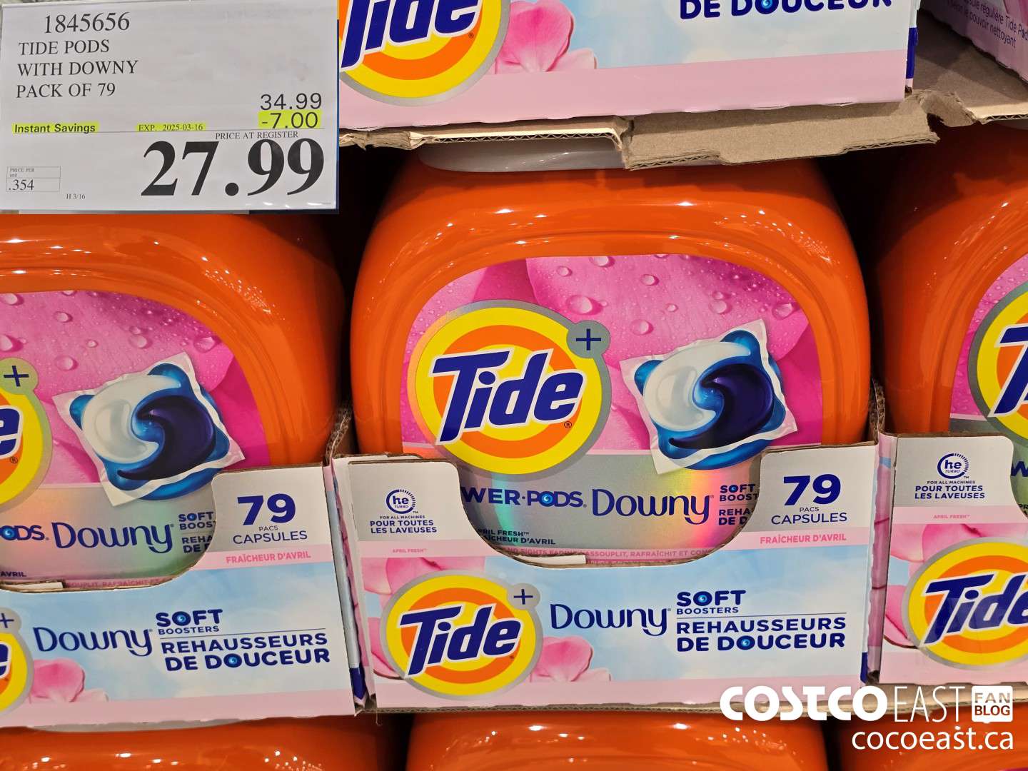1845656 TIDE PODS WITH DOWNY PACK OF 79 ($7.00 INSTANT SAVINGS EXPIRES ON 2025-03-16) $27.99