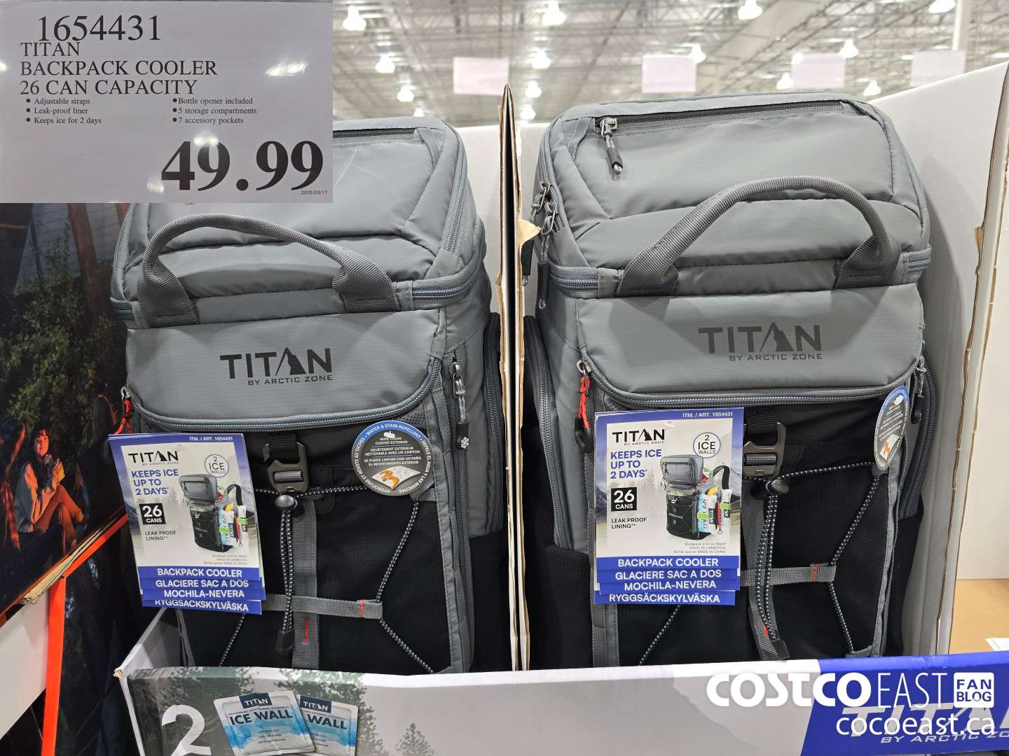 1654431 TITAN BACKPACK COOLER 26 CAN CAPACITY $44.99
