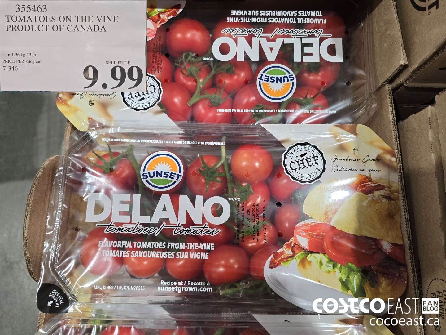 355463 TOMATOES ON THE VINE PRODUCT OF CANADA $9.99