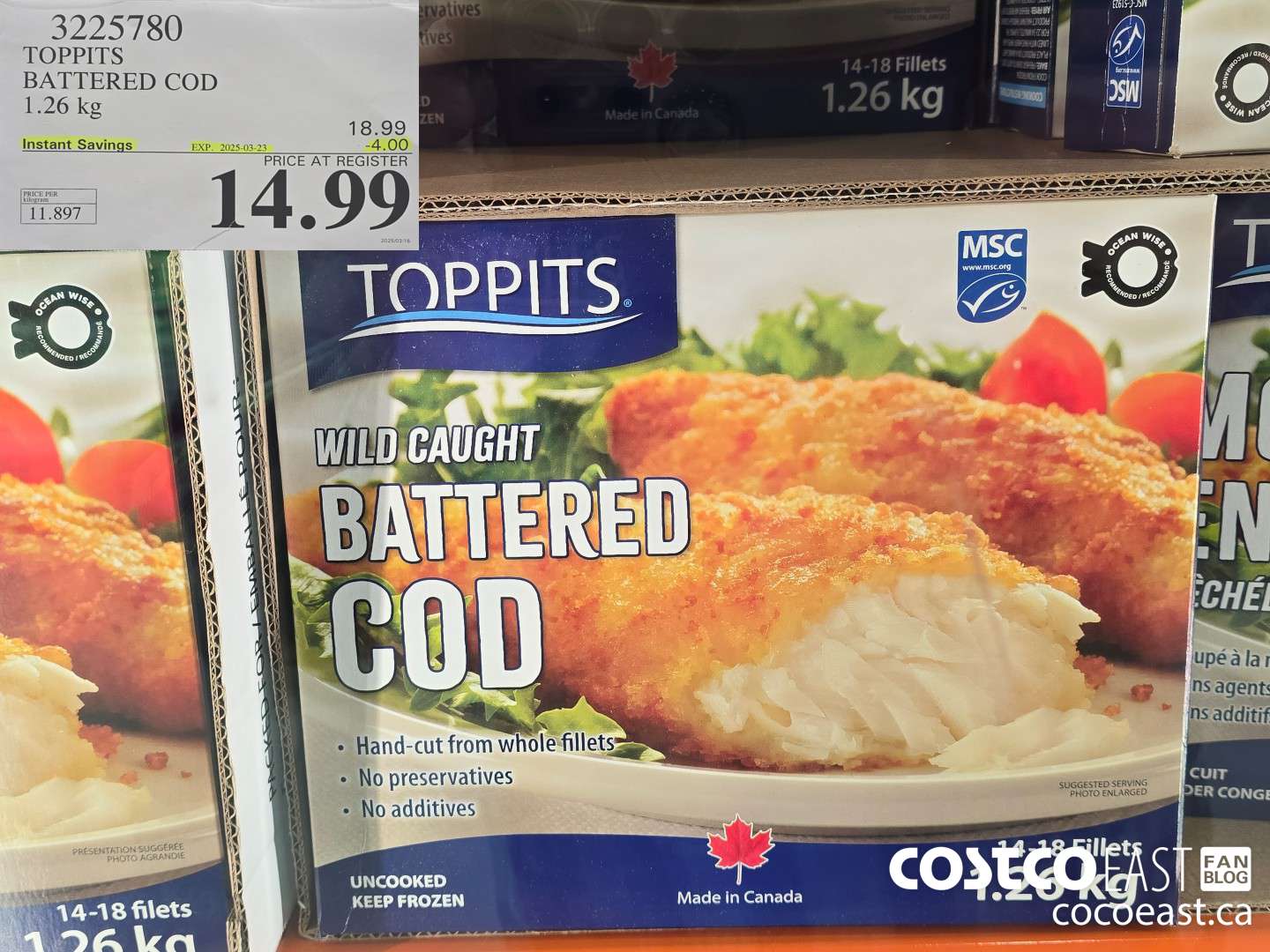 3225780 TOPPITS BATTERED COD 1.26 kg ($4.00 INSTANT SAVINGS EXPIRES ON 2025-03-23) $14.99