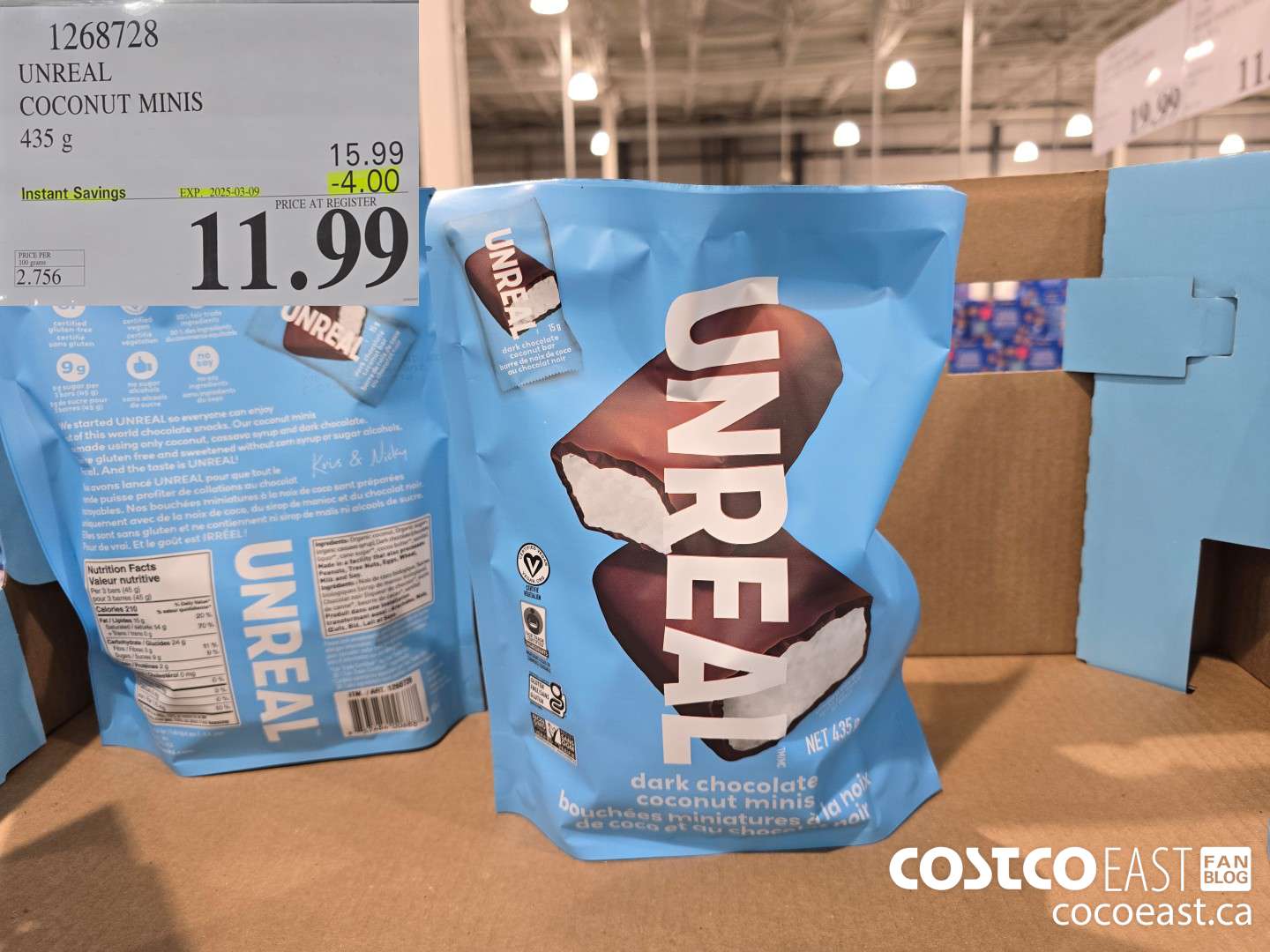 1268728 UNREAL COCONUT MINIS 435g ($4.00 INSTANT SAVINGS EXPIRES ON 2025-03-09) $11.99