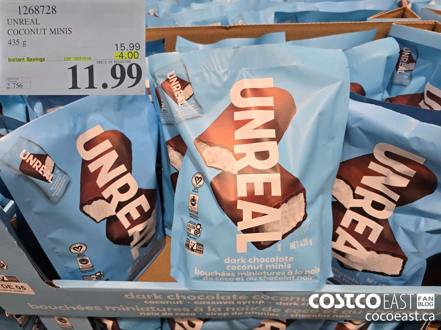1268728 UNREAL COCONUT MINIS 435g ($4.00 INSTANT SAVINGS EXPIRES ON 2025-03-09) $11.99