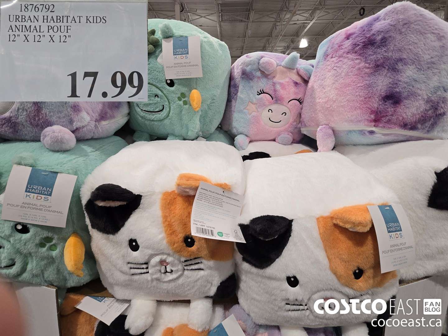 1876792 URBAN HABITAT KIDS ANIMAL POUF 12