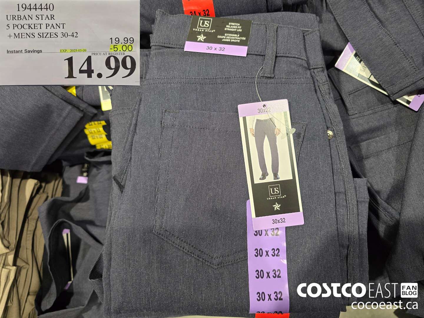 1944440 URBAN STAR 5 POCKET PANT +MENS SIZES 30-42 ($5.00 INSTANT SAVINGS EXPIRES ON 2025-03-09) $14.99