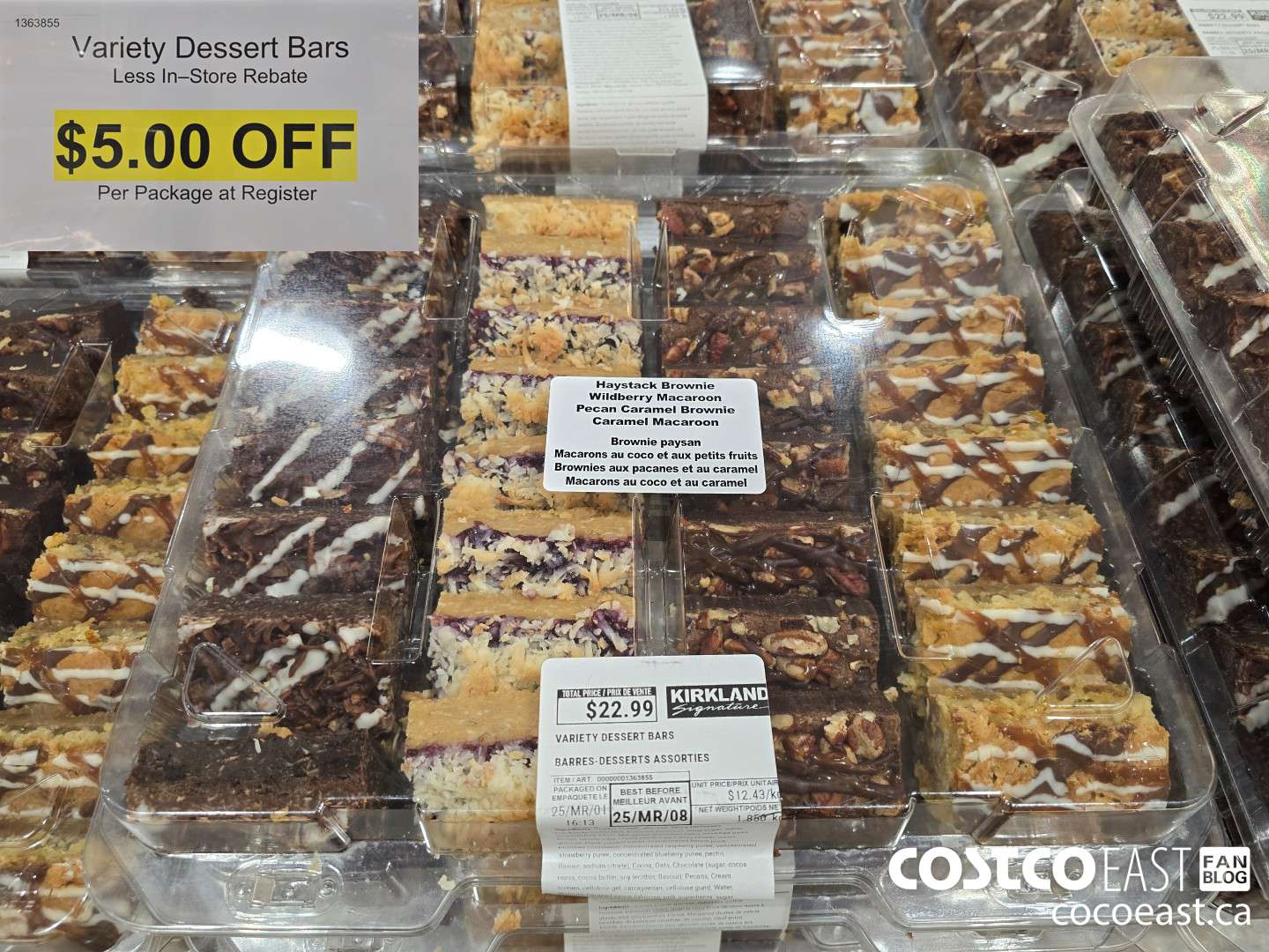 1363855 VARIETY DESSERT BARS ($5.00 INSTANT SAVINGS)