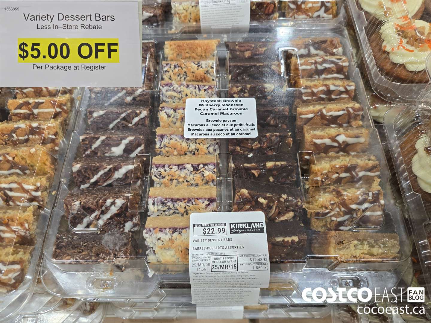 1363855 VARIETY DESSERT BARS ($5.00 INSTANT SAVINGS)