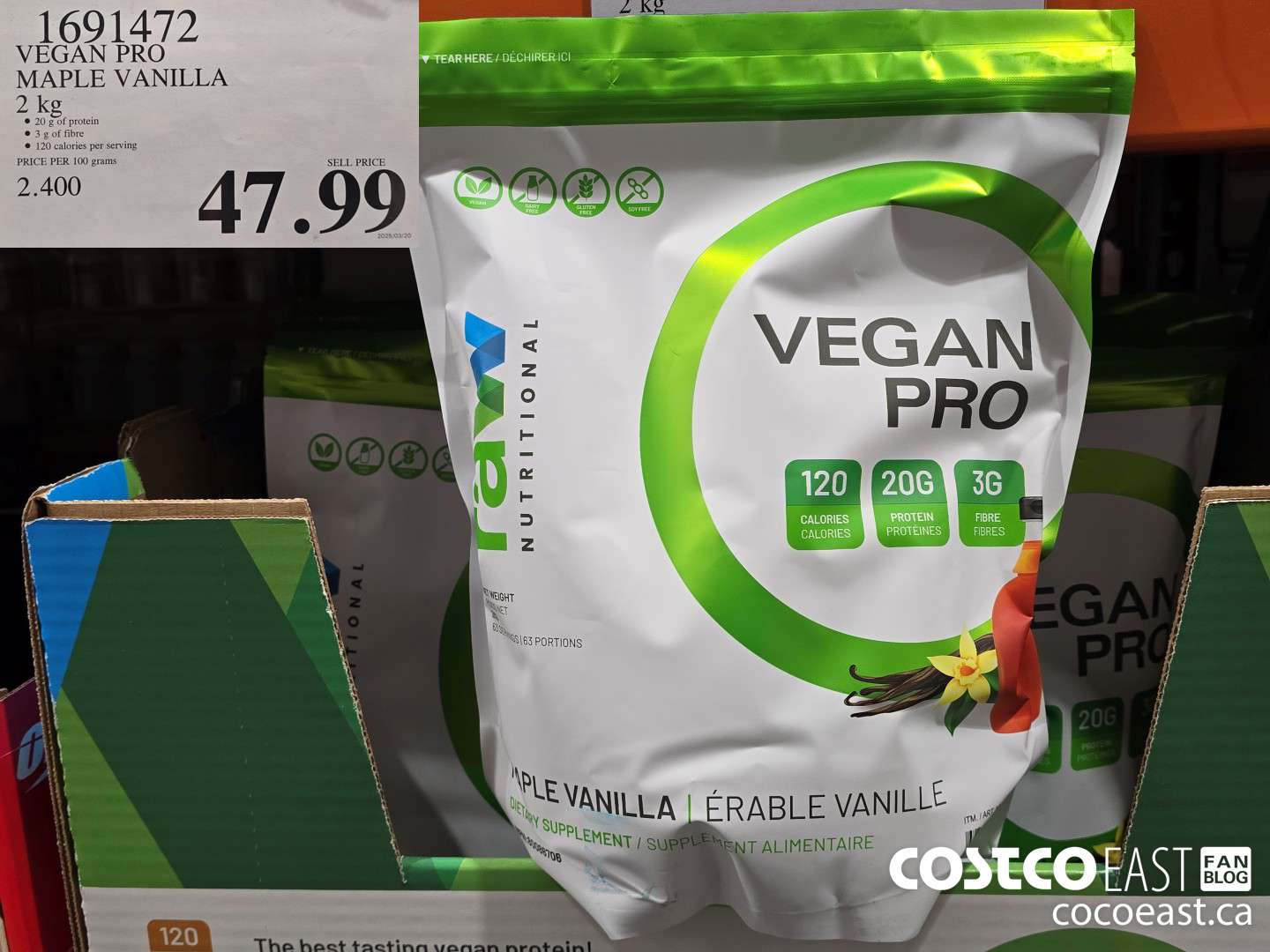 1691472 VEGAN PRO MAPLE VANILLA 2 KG $47.99