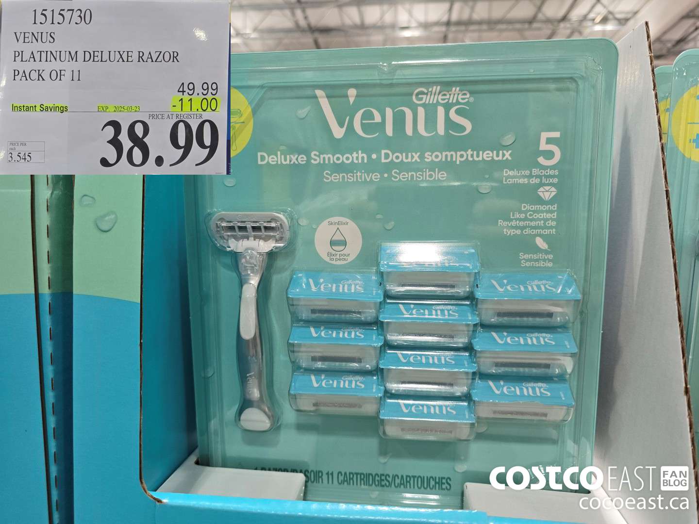 1515730 VENUS PLATINUM DELUXE RAZOR PACK OF 11 ($11.00 INSTANT SAVINGS EXPIRES ON 2025-03-23) $38.99