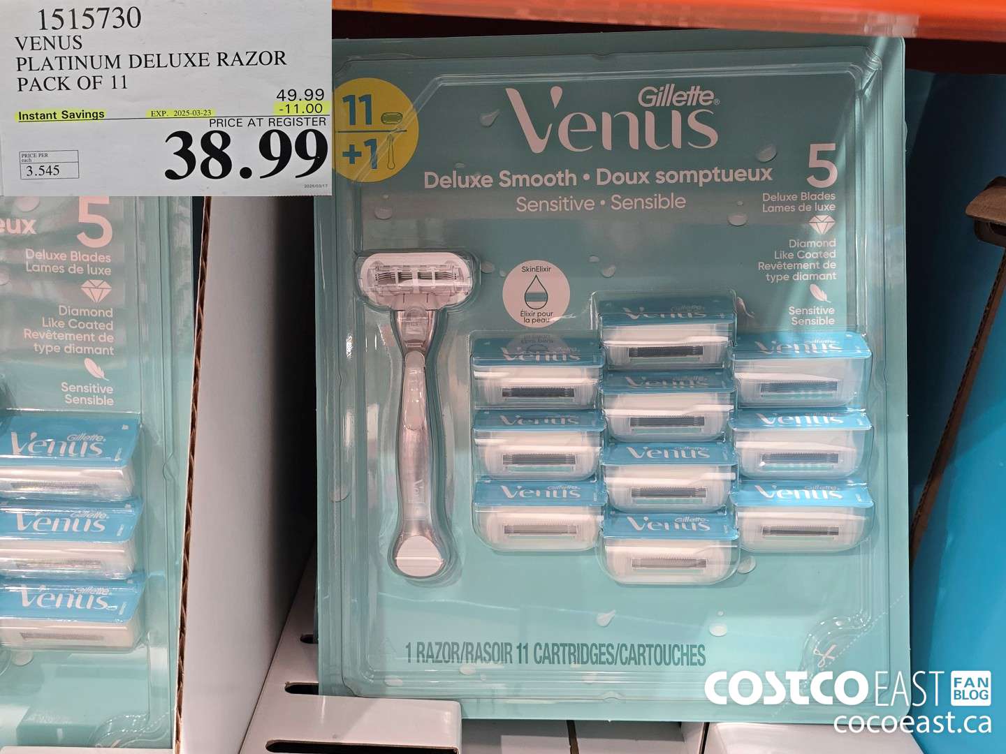 1515730 VENUS PLATINUM DELUXE RAZOR PACK OF 11 ($11.00 INSTANT SAVINGS EXPIRES ON 2025-03-23) $38.99