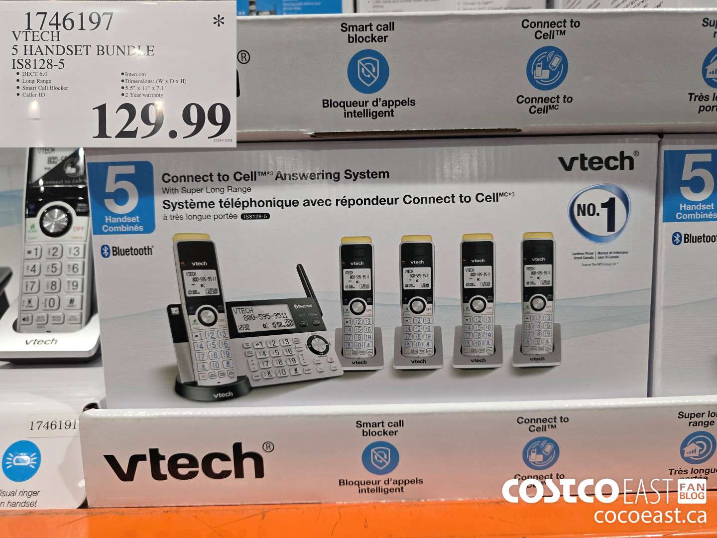 1746197 VTECH 5 HANDSET BUNDLE IS8128-5 $129.99