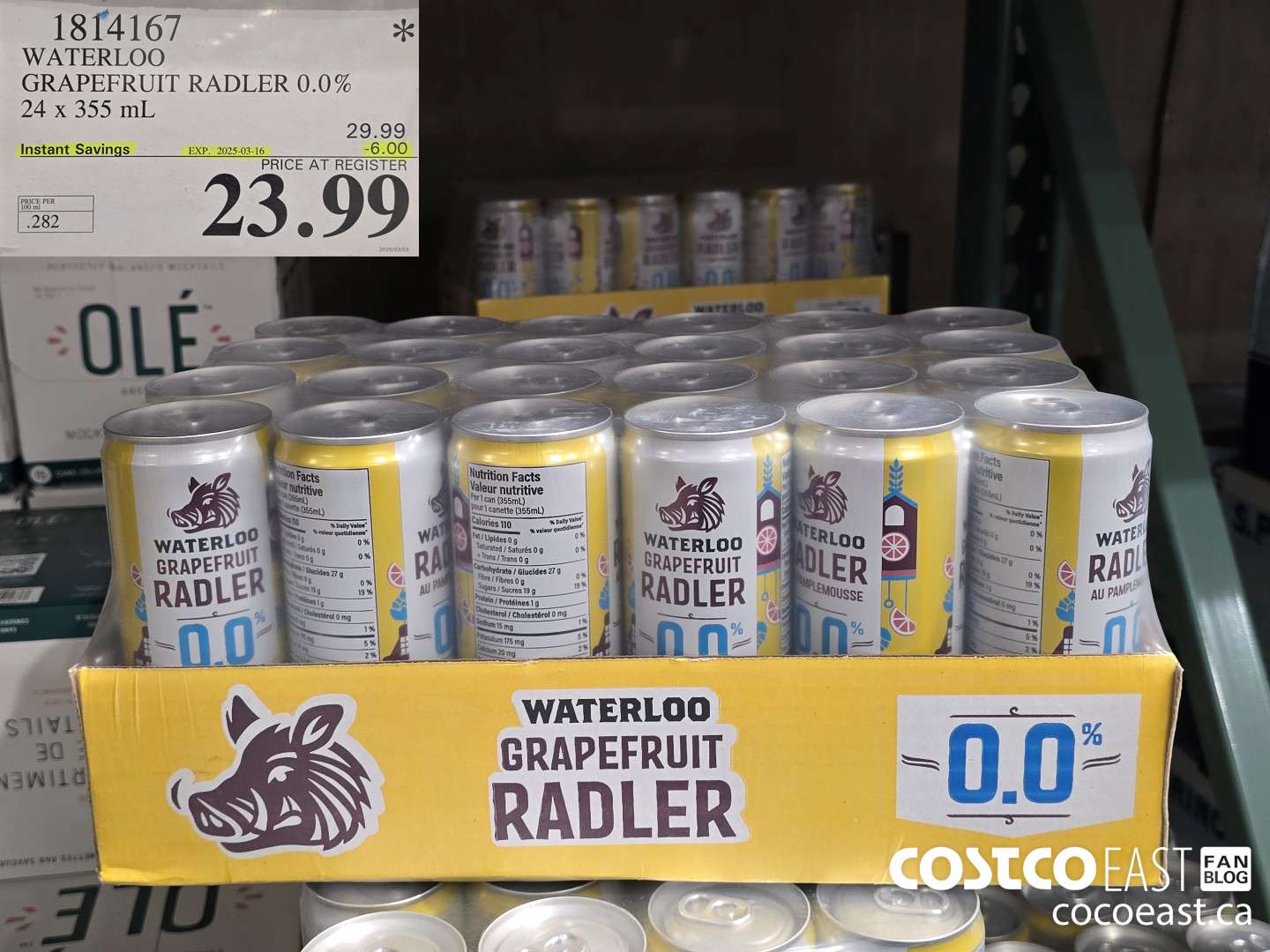 1814167 WATERLOO GRAPEFRUIT RADLER 0.0% 24 X 355 ML ($6.00 INSTANT SAVINGS EXPIRES ON 2025-03-16) $23.99