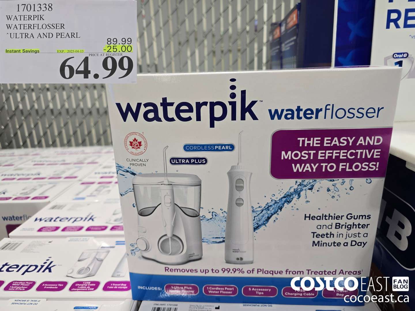 1701338 WATERPIK WATERFLOSSER ULTRA AND PEARL ($25.00 INSTANT SAVINGS EXPIRES ON 2025-04-13) $64.99