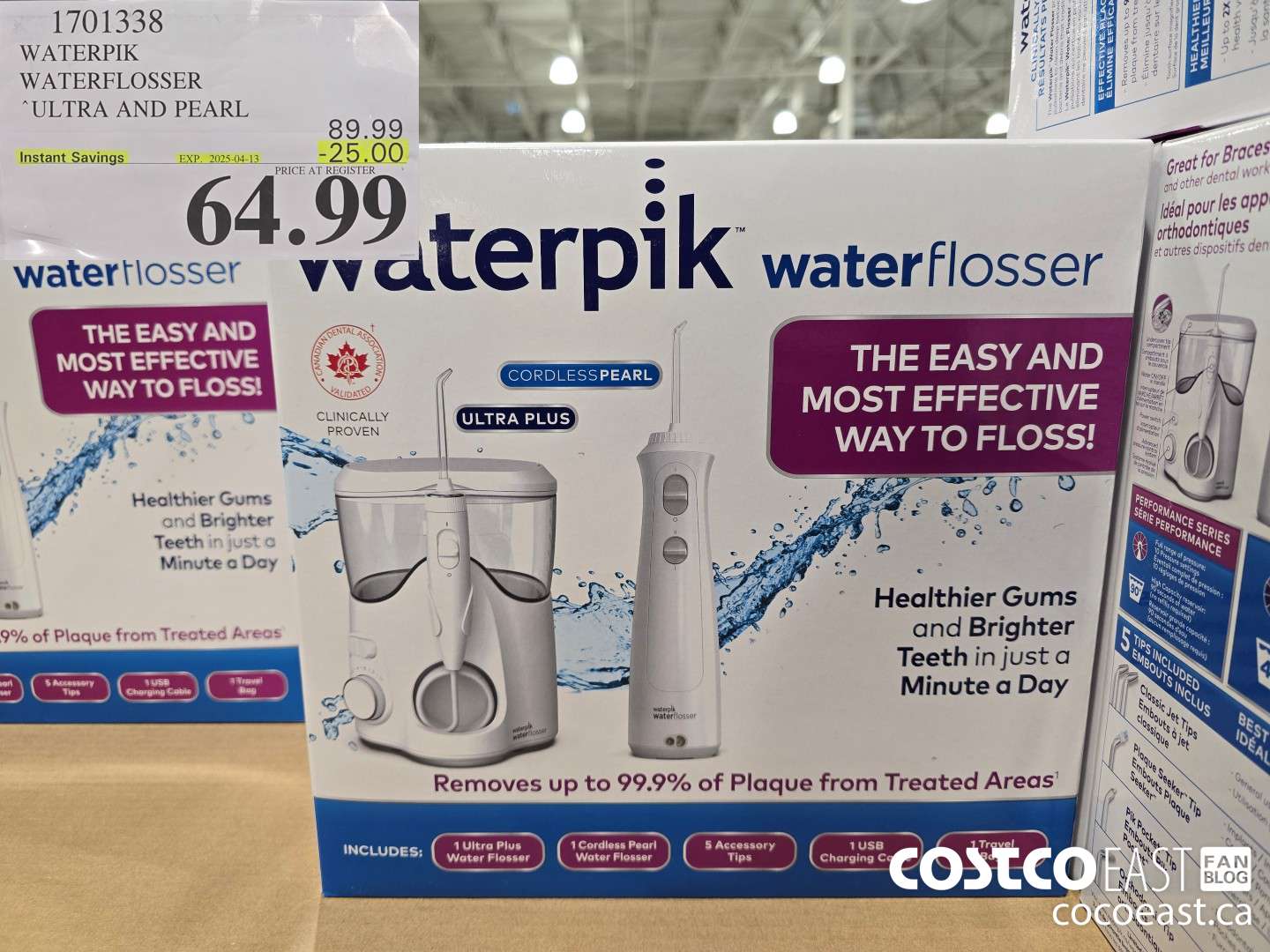 1701338 WATERPIK WATERFLOSSER ULTRA AND PEARL ($25.00 INSTANT SAVINGS EXPIRES ON 2025-04-13) $64.99