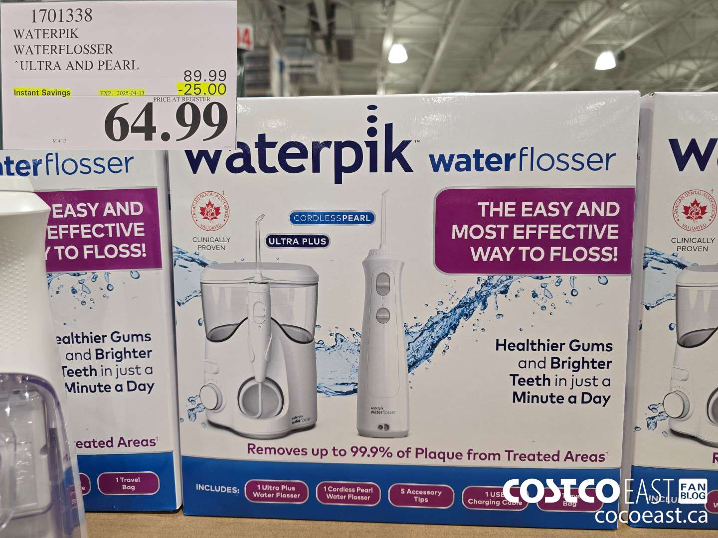 1701338 WATERPIK WATERFLOSSER ULTRA AND PEARL ($25.00 INSTANT SAVINGS EXPIRES ON 2025-04-13) $64.99
