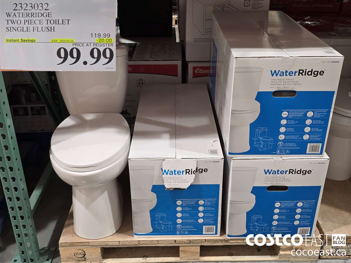 2323032 WATERRIDGE TWO PIECE TOILET SINGLE FLUSH ($20.00 INSTANT SAVINGS EXPIRES ON 2025-03-16) $99.99