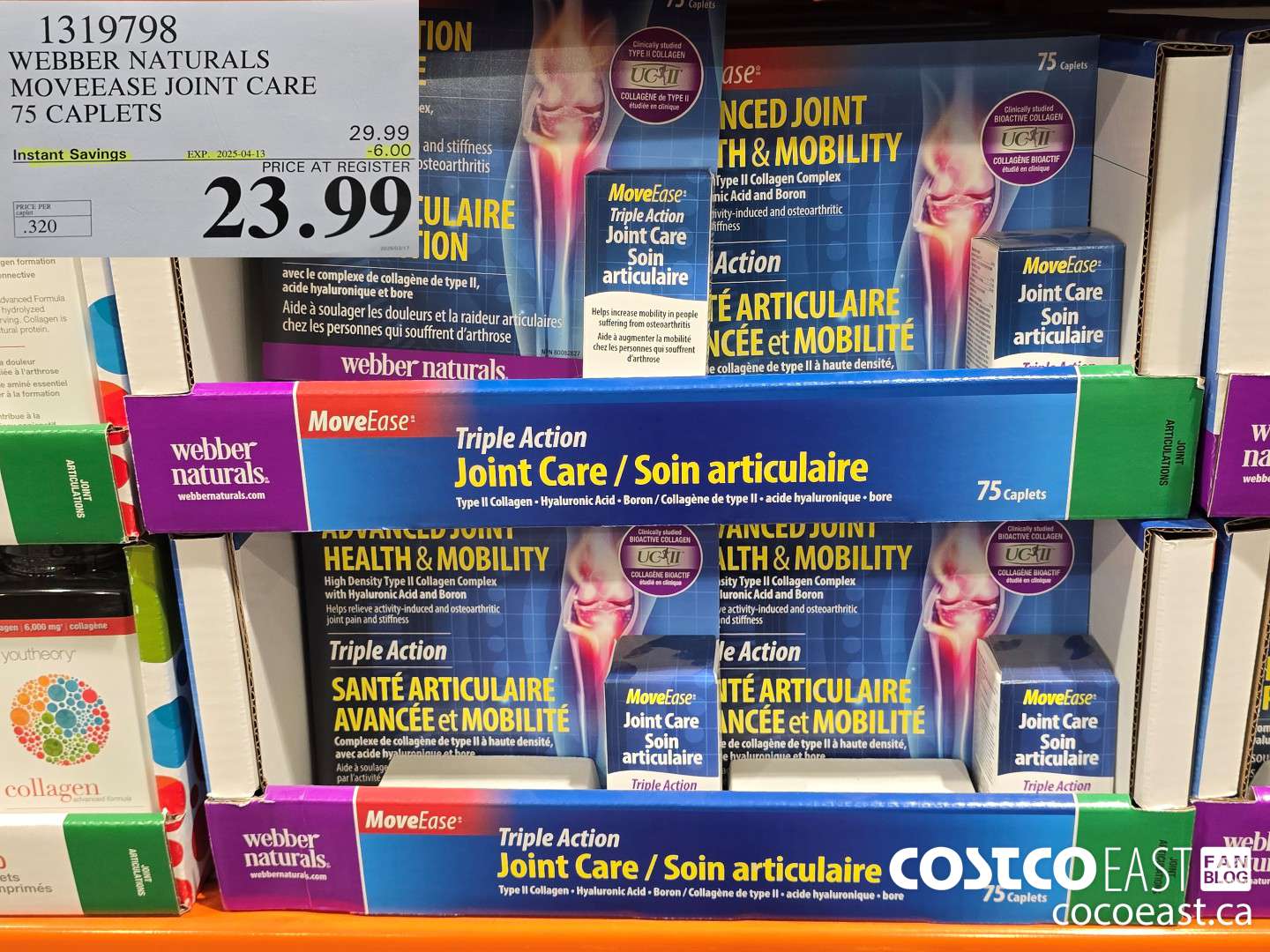 1319798 WEBBER NATURALS MOVEEASE JOINT CARE 75 CAPLETS ($6.00 INSTANT SAVINGS EXPIRES ON 2025-04-13) $23.99