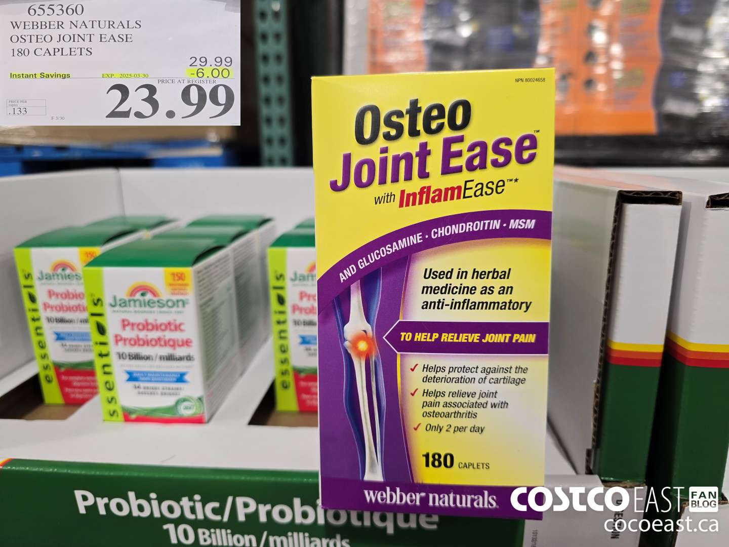 655360 WEBBER NATURALS OSTEO JOINT EASE 180 CAPLETS ($6.00 INSTANT SAVINGS EXPIRES ON 2025-03-30) $23.99