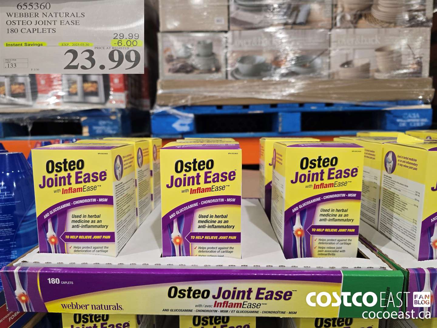 655360 WEBBER NATURALS OSTEO JOINT EASE 180 CAPLETS ($6.00 INSTANT SAVINGS EXPIRES ON 2025-03-30) $23.99
