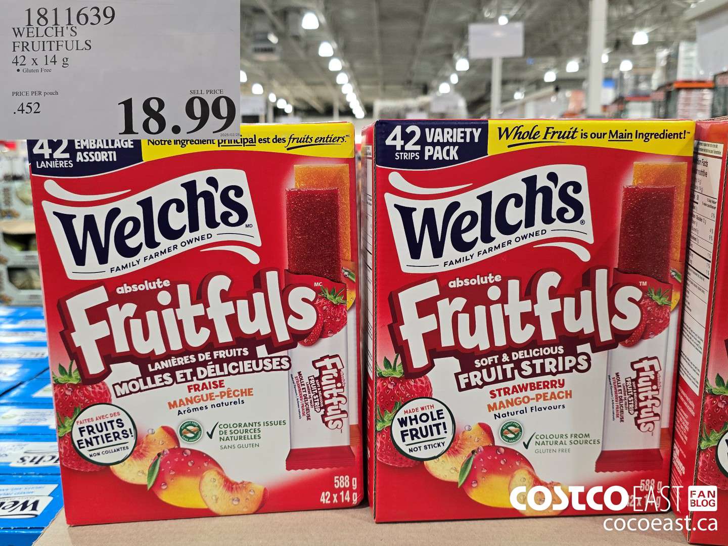 1811639 WELCH'S FRUITFULS 42 x 14 G $18.99