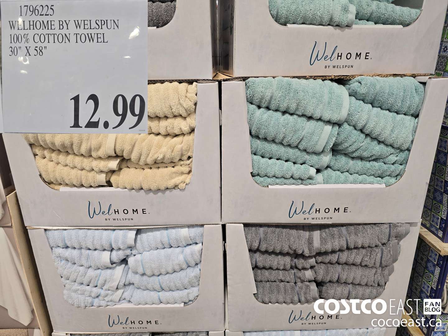 1796225 WELHOME BY WELSPUN 100% COTTON TOWEL  $12.99