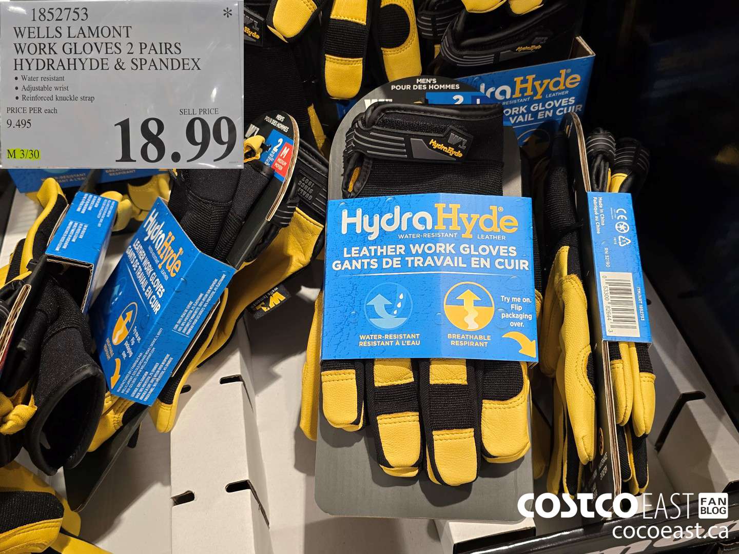 1852753 WELLS LAMONT WORK GLOVES 2 PAIRS HYDRAHYDE & SPANDEX $18.99