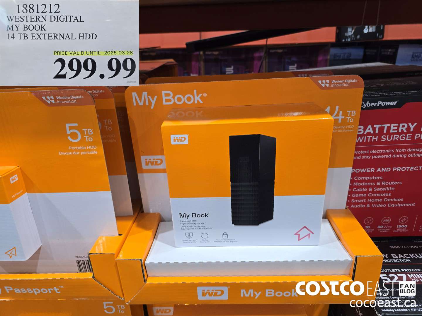 1881212 WESTERN DIGITAL MY BOOK 14TB HARD DRIVE $299.99