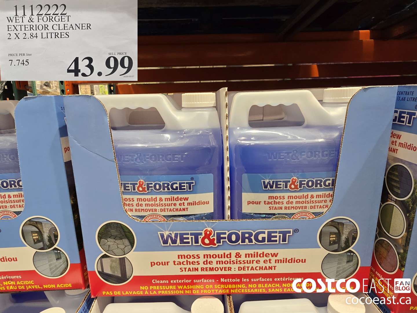 1112222 WET & FORGET EXTERIOR CLEANER 2 X 2.84 LITRES $43.99