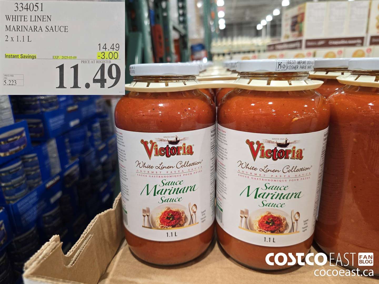 334051 WHITE LINEN MARINARA SAUCE 2 X 1.1L ($3.00 INSTANT SAVINGS EXPIRES ON 2025-03-09) $11.49