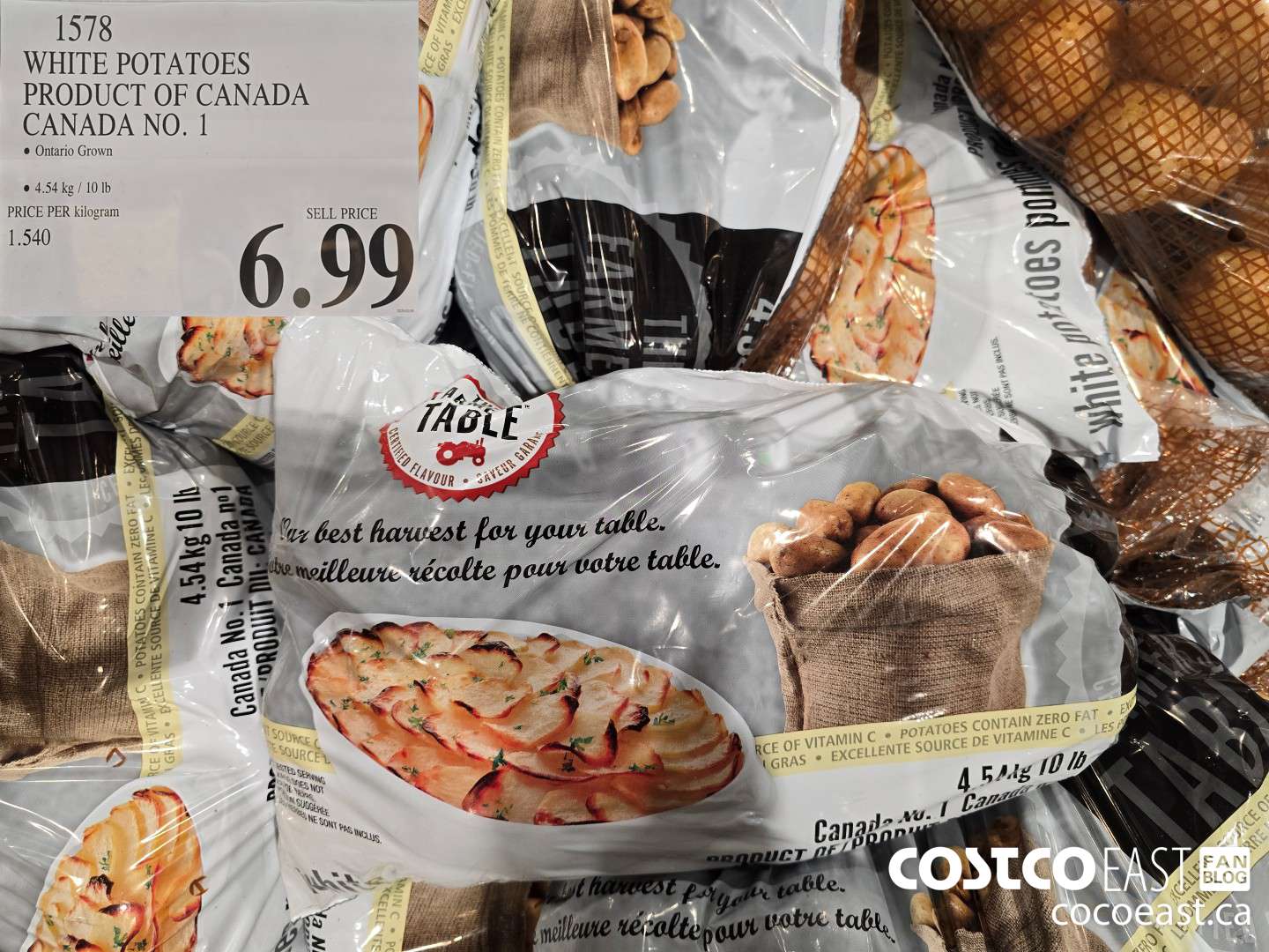 1578 WHITE POTATOES PRODUCT OF CANADA CANADA NO. 1 $6.99