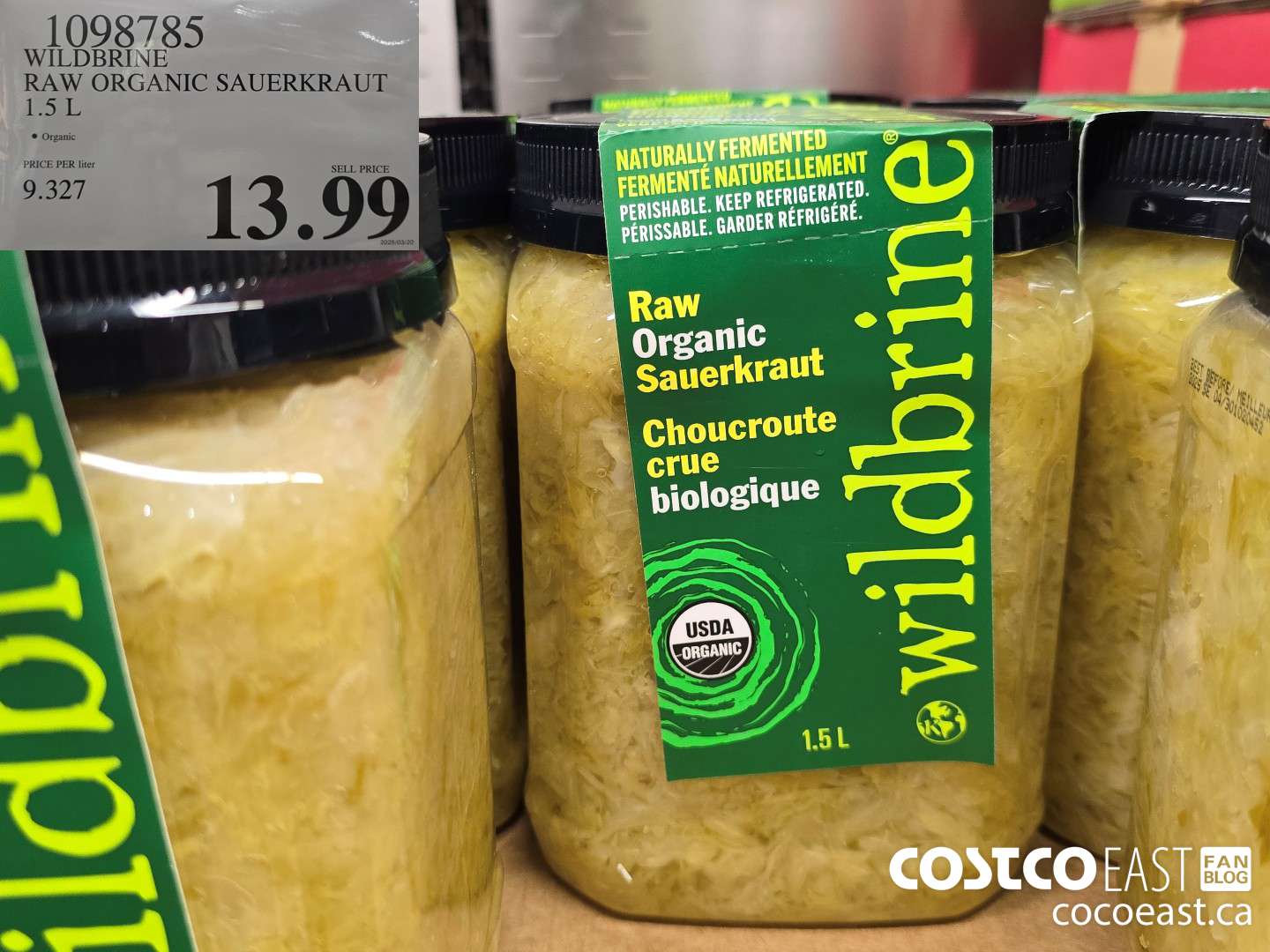 1098785 WILDBRINE RAW ORGANIC SAUERKRAUT 1.5 L $13.99