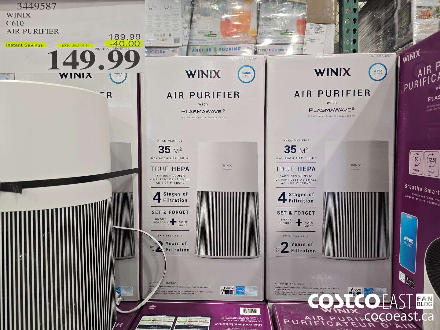 3449587 WINIX C610 AIR PURIFIER ($40.00 INSTANT SAVINGS EXPIRES ON 2025-03-16) $149.99