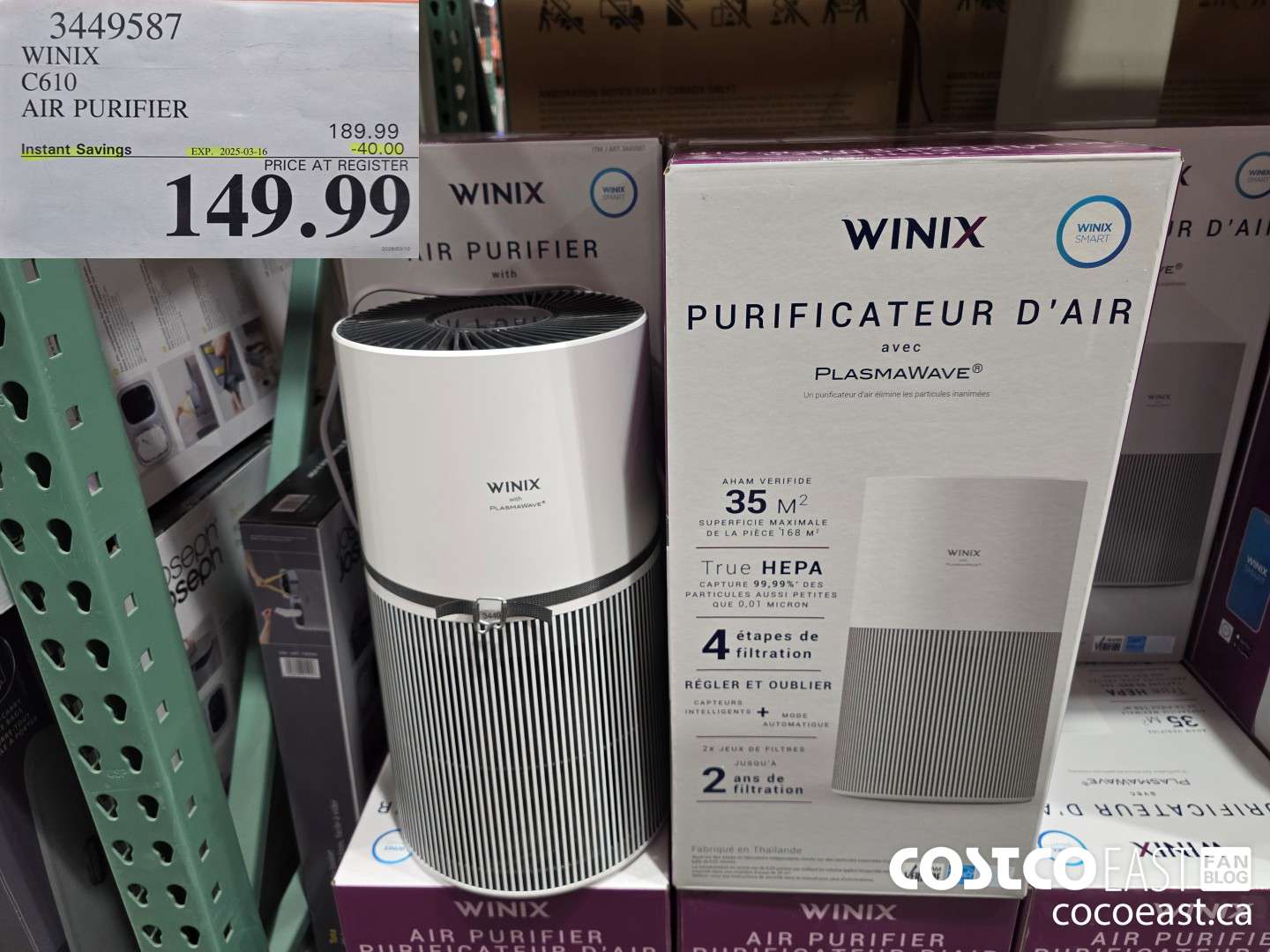 3449587 WINIX C610 AIR PURIFIER ($40.00 INSTANT SAVINGS EXPIRES ON 2025-03-16) $149.99