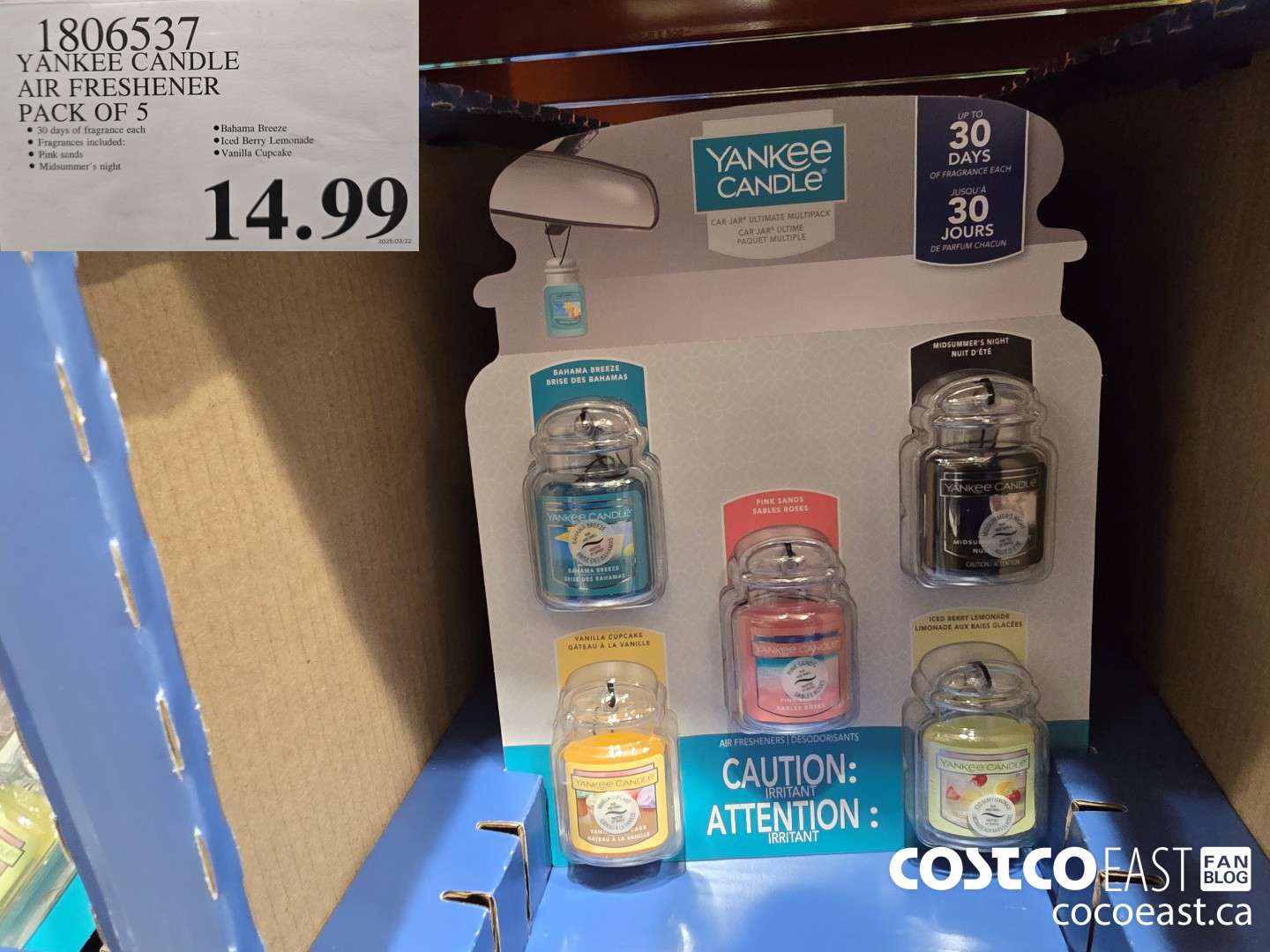 1806537 YANKEE CANDLE AIR FRESHENER PACK OF 5 $14.99