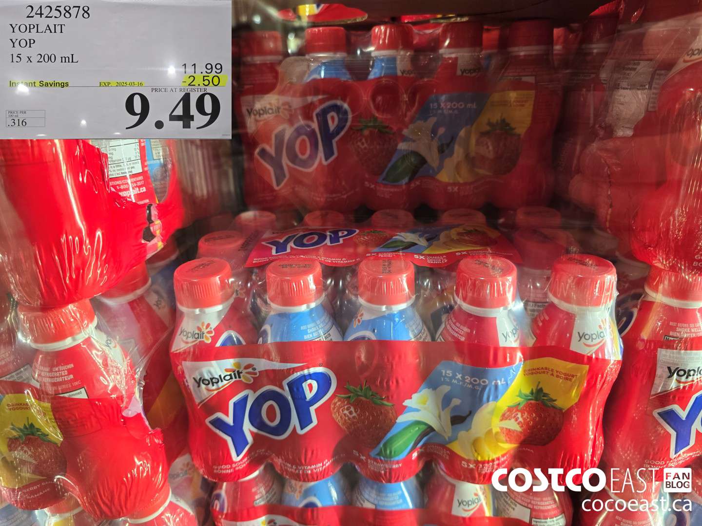 2425878 YOPLAIT YOP 15 x 200 ml ($2.50 INSTANT SAVINGS EXPIRES ON 2025-03-16) $9.49