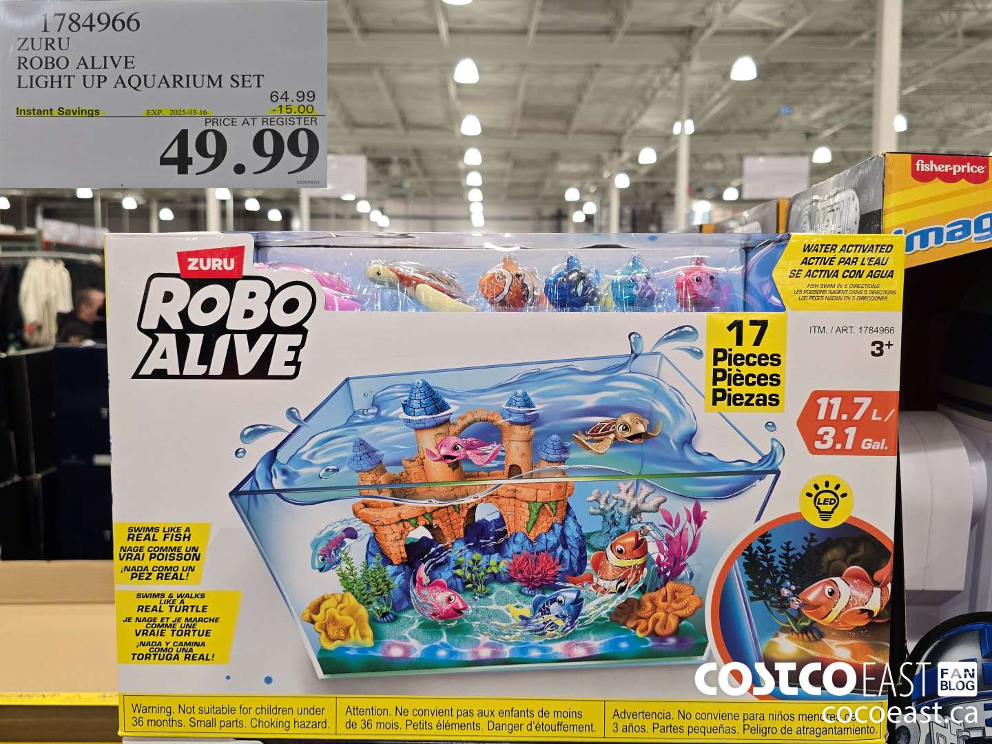 1784966 ZURU ROBO ALIVE LIGHT UP AQUARIUM SET ($15.00 INSTANT SAVINGS EXPIRES ON 2025-03-16) $49.99