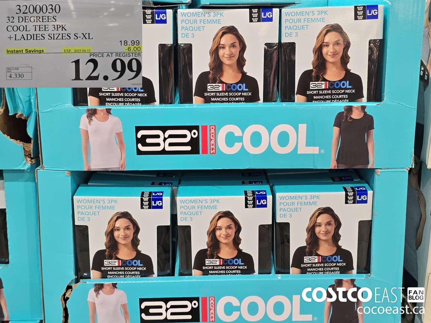 3200030 32 DEGREES COOL TEE 3PK LADIES SIZES S-XL ($6.00 INSTANT SAVINGS EXPIRES ON 2025-04-13) $12.99