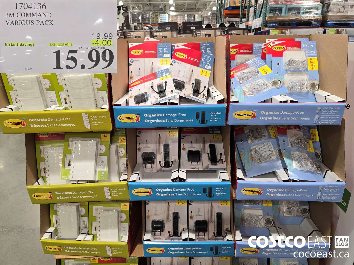 1704136 3M COMMAND VARIOUS PACK ($4.00 INSTANT SAVINGS EXPIRES ON 2025-05-11) $15.99