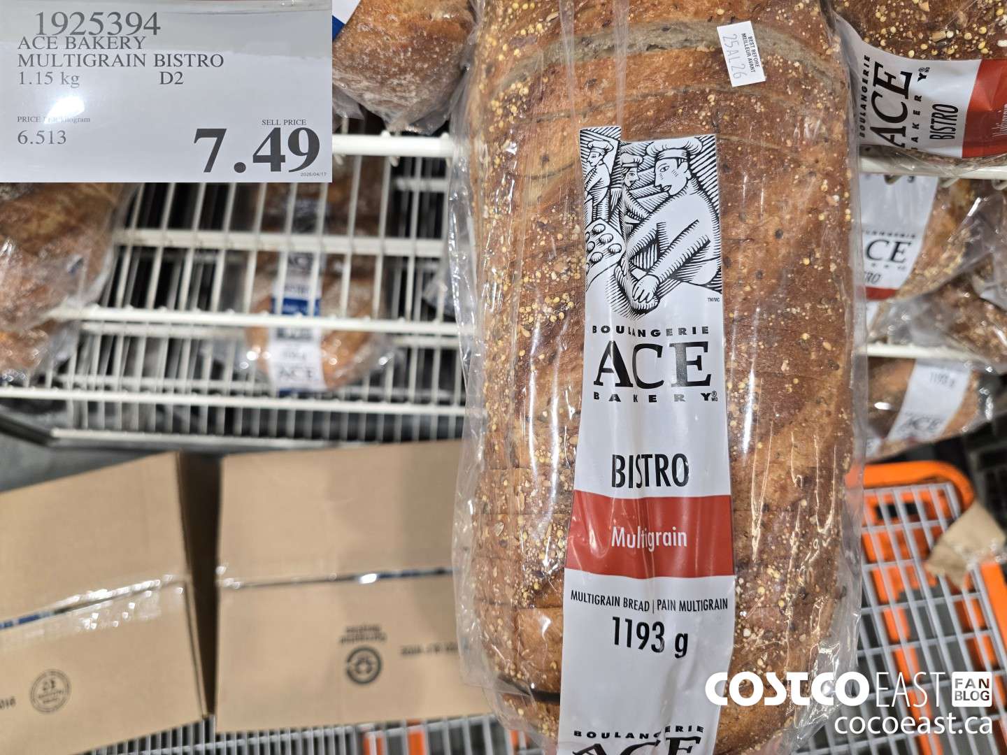 1925394 ACE BAKERY MULTIGRAIN BISTRO 1.15 KG $7.49