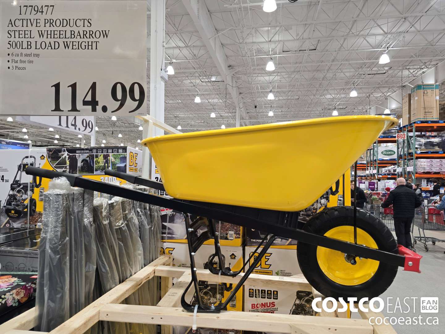 1779477 ACTIVE PRODUCTS STEEL WHEELBARROW 500LB LOAD WEIGHT $114.99