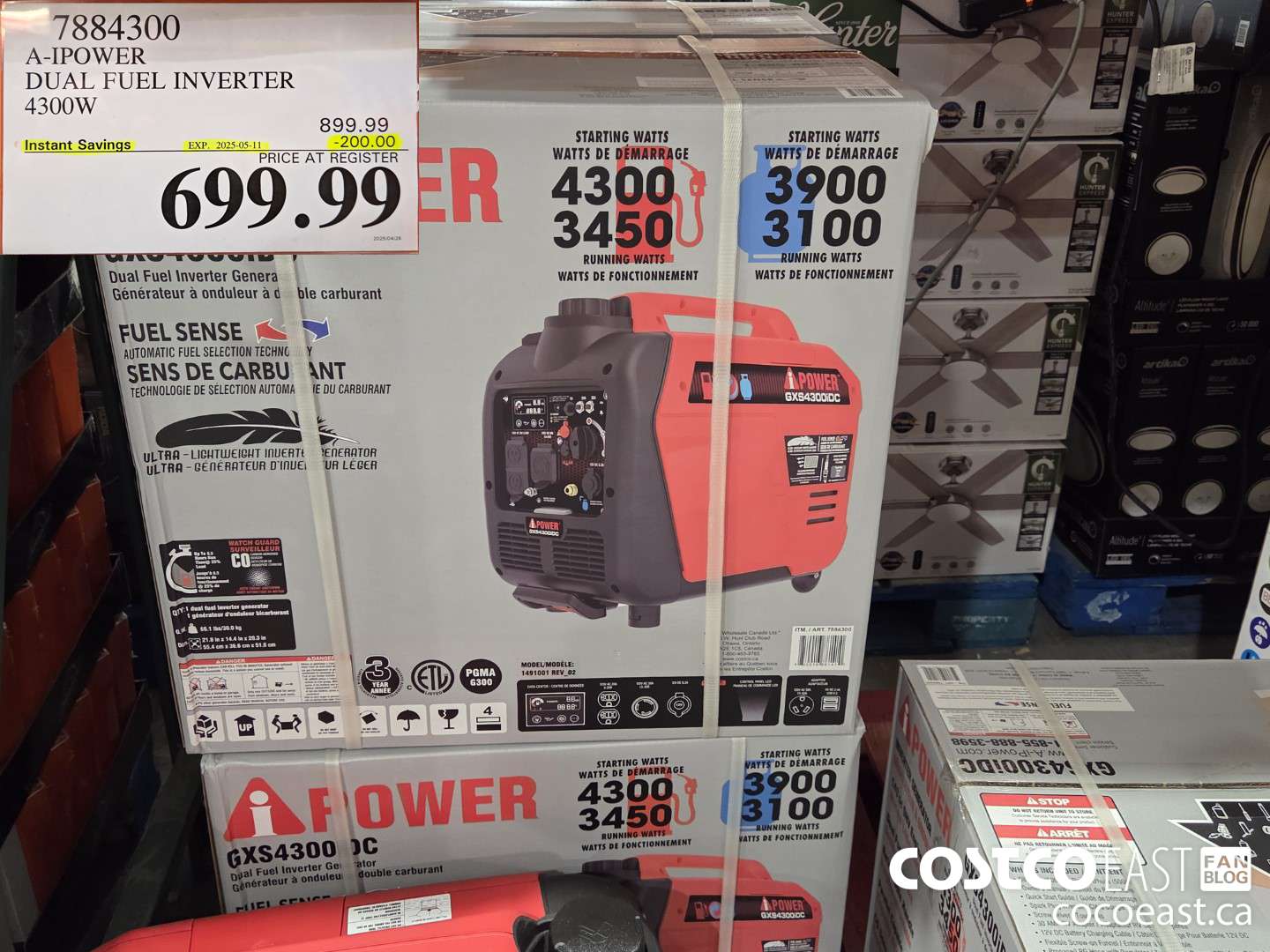 7884300 A-IPOWER DUAL FUEL INVERTER 4300W ($200.00 INSTANT SAVINGS EXPIRES ON 2025-05-11) $699.99
