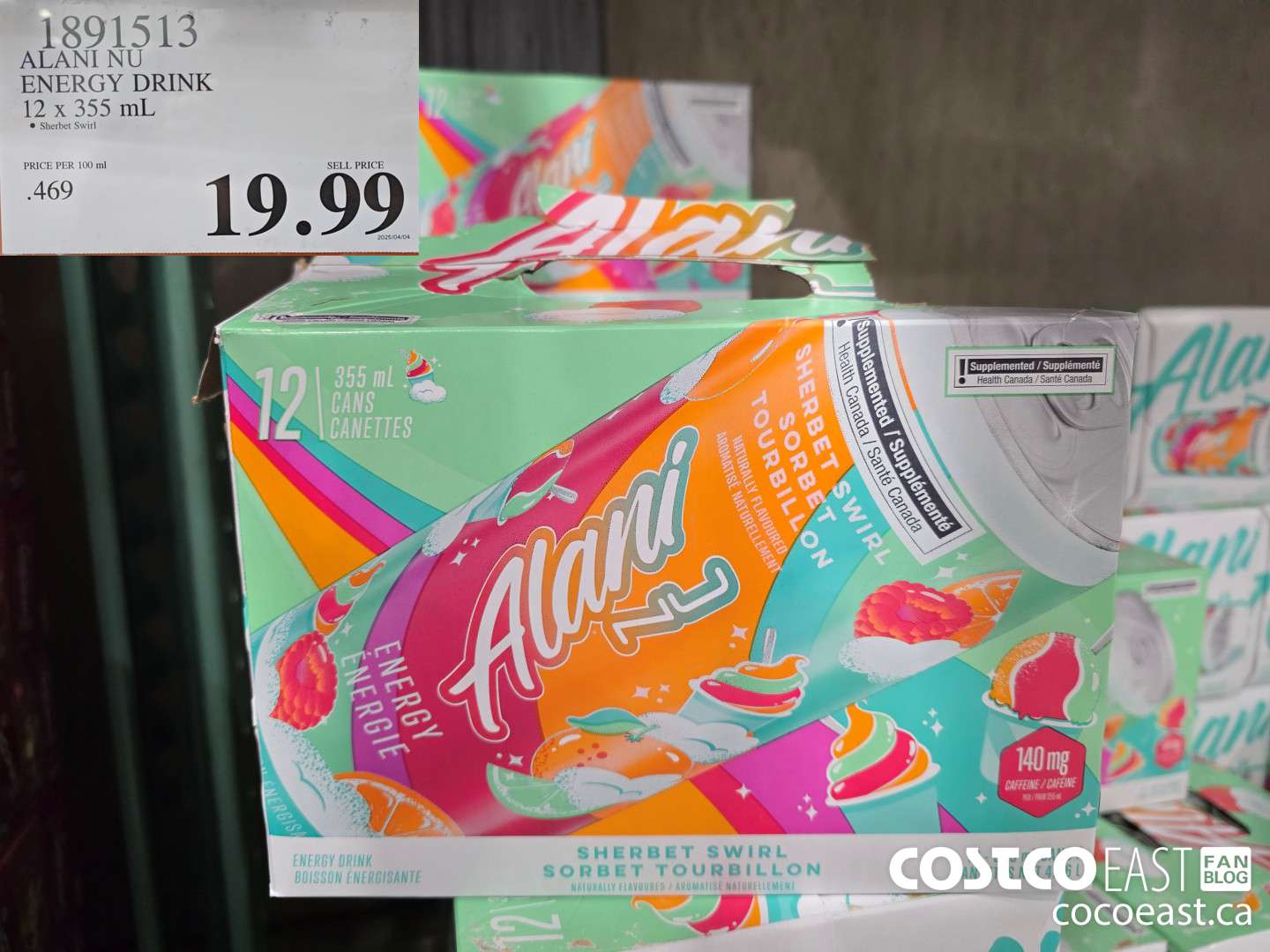 1891513 ALANI NU ENERGY DRINK 12 x 355 mL $19.99