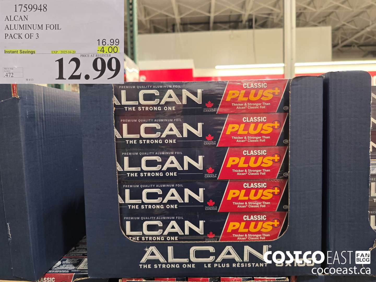 1759948 ALCAN ALUMINUM FOIL PACK OF 3 ($4.00 INSTANT SAVINGS EXPIRES ON 2025-04-20) $12.99