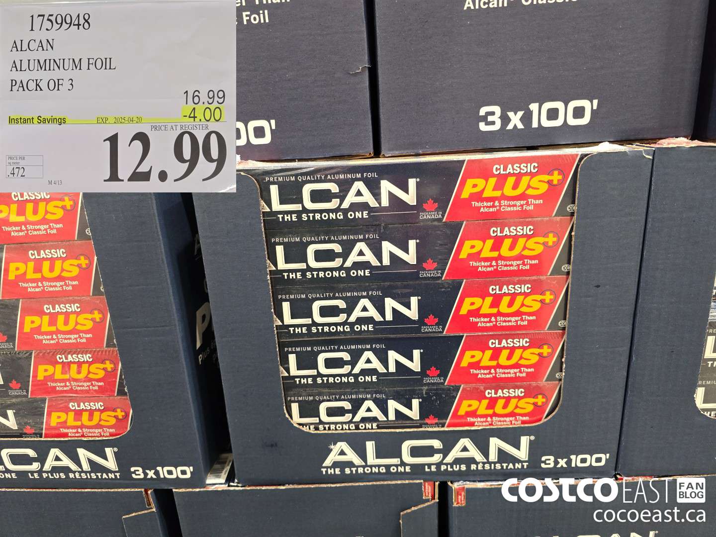 1759948 ALCAN ALUMINUM FOIL PACK OF 3 ($4.00 INSTANT SAVINGS EXPIRES ON 2025-04-20) $12.99