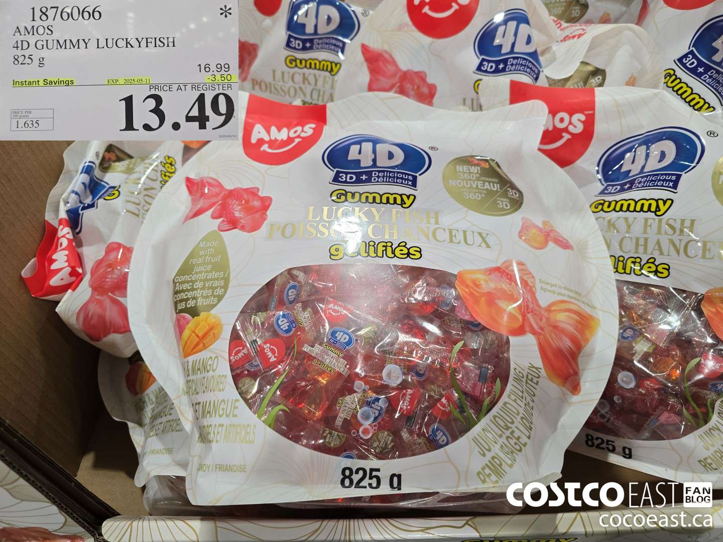 1876066 AMOS 4D GUMMY LUCKYFISH 825 g ($3.50 INSTANT SAVINGS EXPIRES ON 2025-05-11) $13.49