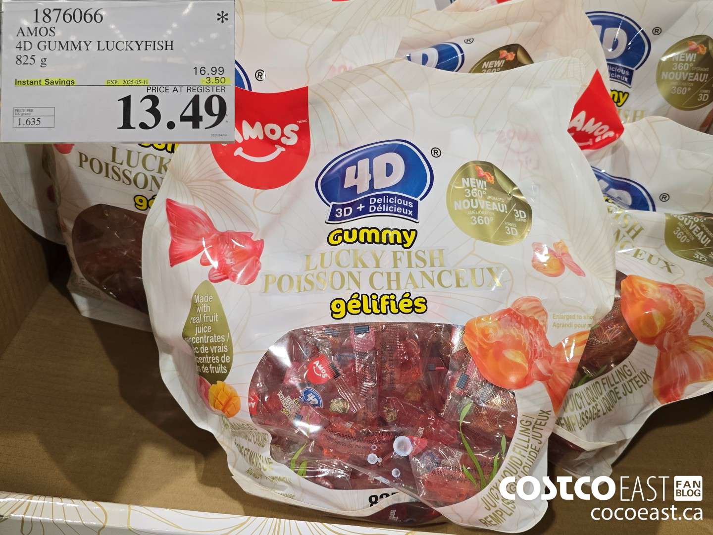1876066 AMOS 4D GUMMY LUCKYFISH 825 g ($3.50 INSTANT SAVINGS EXPIRES ON 2025-05-11) $13.49
