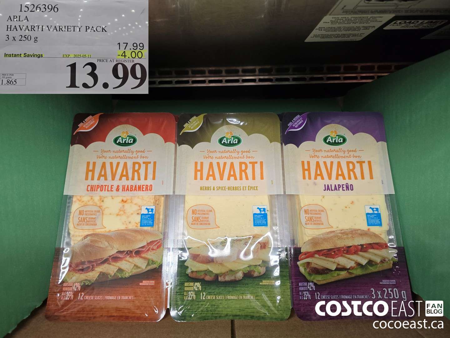 1526396 ARLA HAVARTI VARIETY PACK 3 x 250 g ($4.00 INSTANT SAVINGS EXPIRES ON 2025-05-11) $13.99